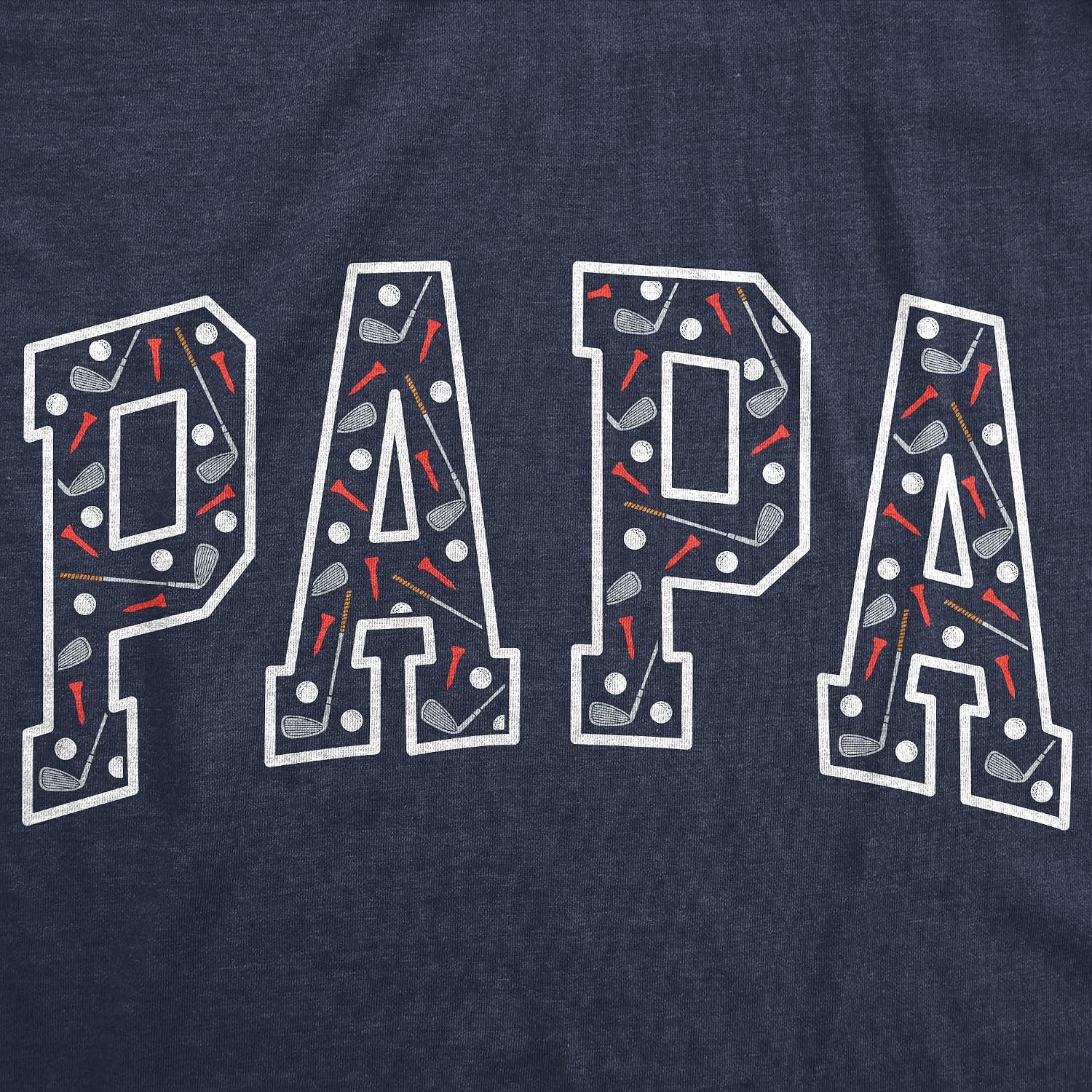 image:imageMens Funny Papa Text Pattern Fathers Day for Men T ShirtHeather Navy Papa Golf Pattern