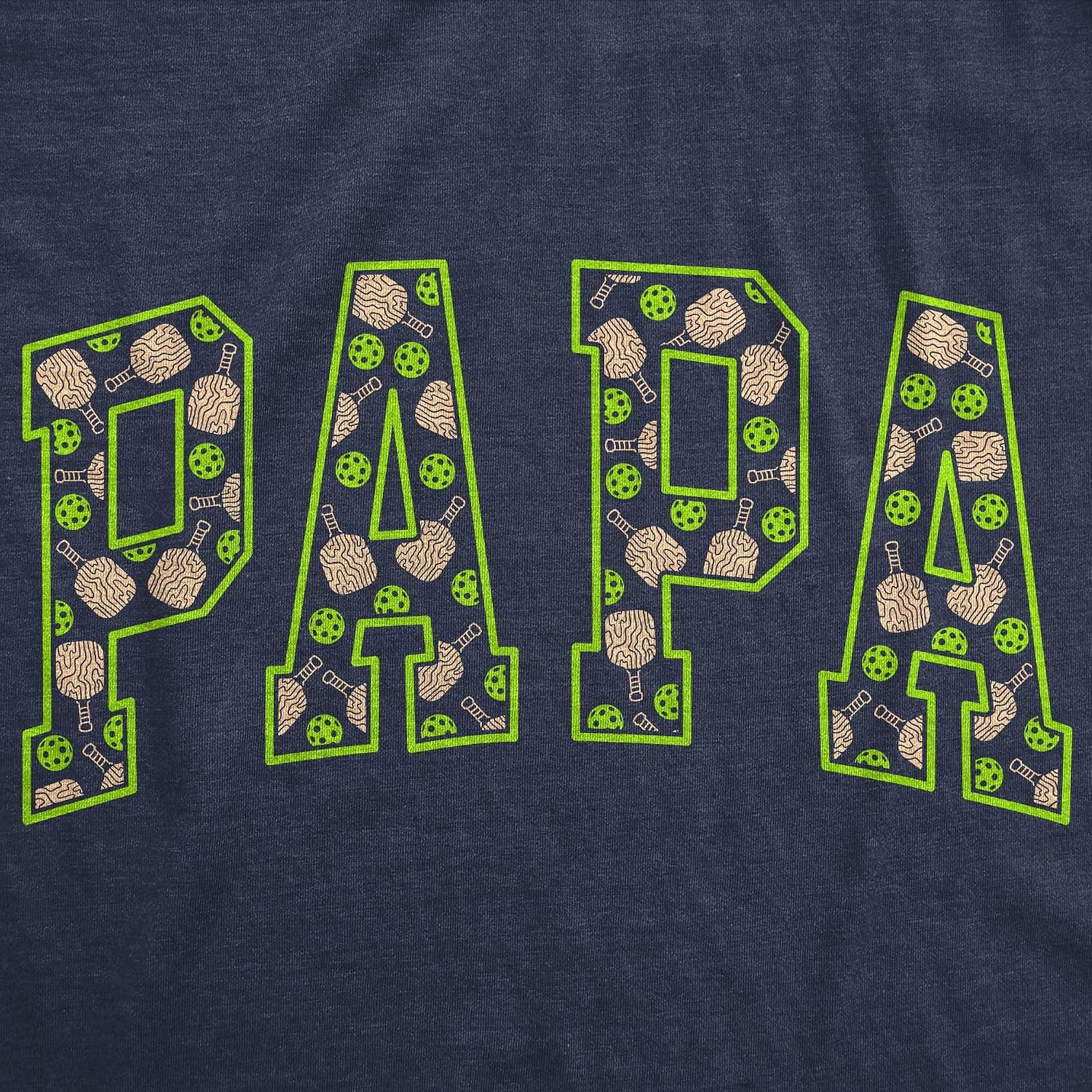 image:imageMens Funny Papa Text Pattern Fathers Day for Men T ShirtHeather Navy Papa Pickleball