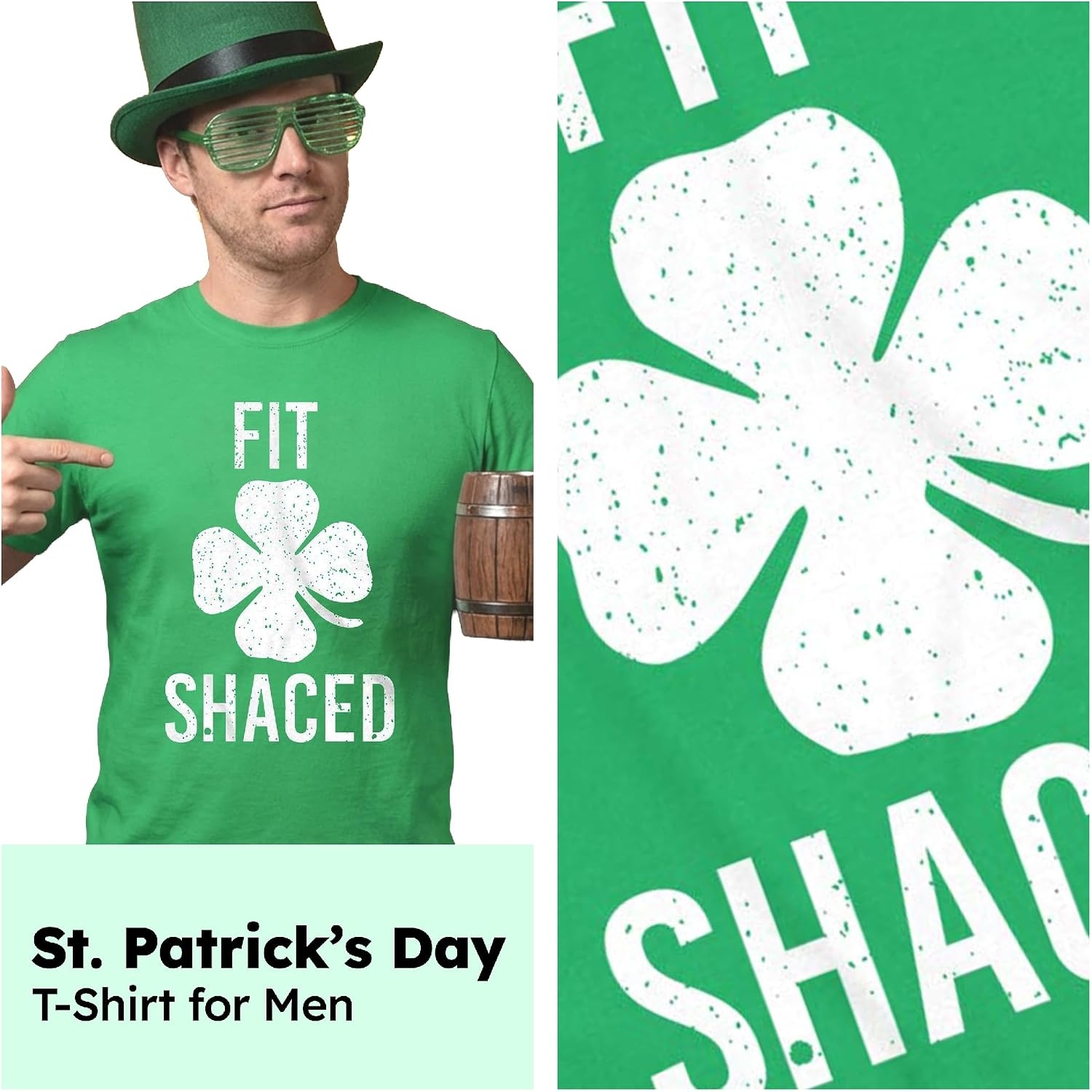 image:imageMens St Patricks Day Shirt Fit Shaced Funny Irish Drinking TeeHeather Black Fit Shaced Collegiate
