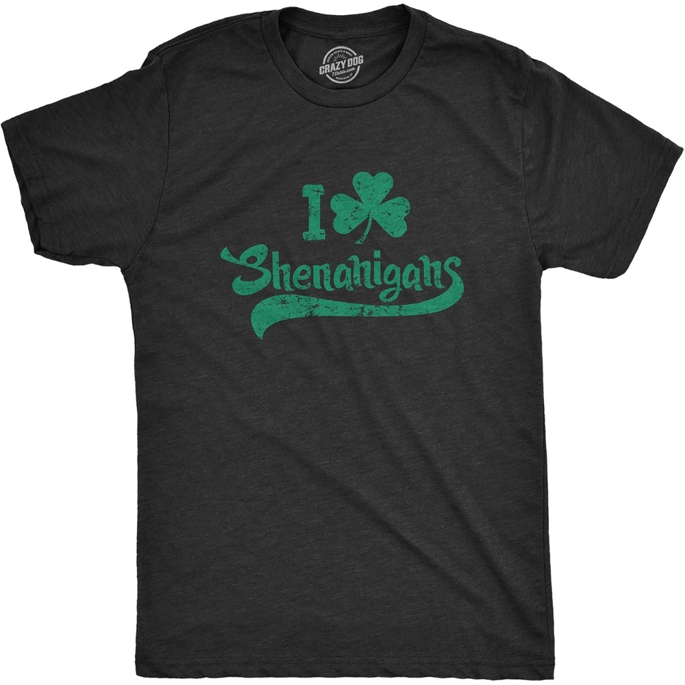 image:imageIrish Hooligan Funny Saint Patricks Day Lucky Mens TShirtsHeather Black