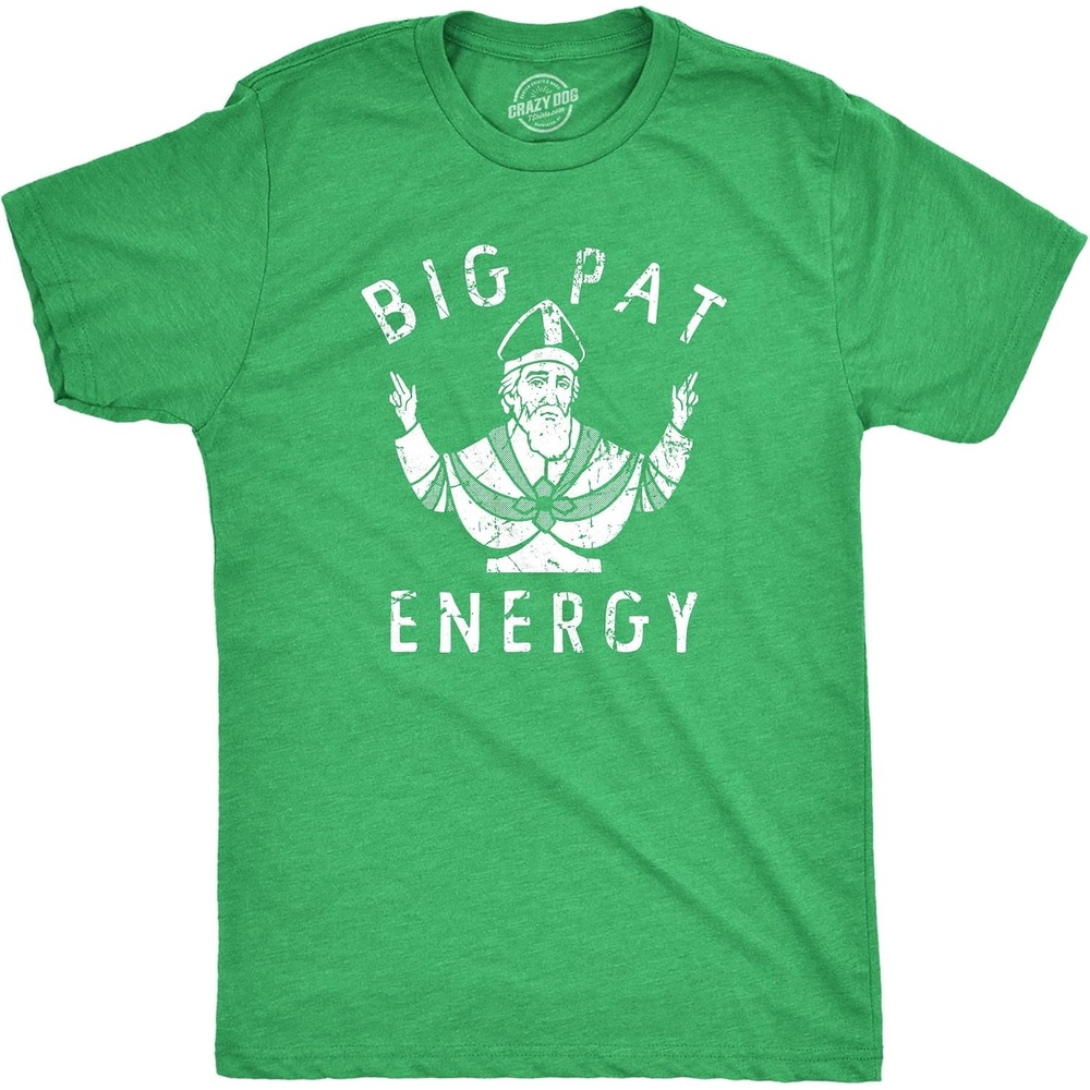 image:imageMens Saint Patricks Day T Shirts Funny St Pattys Tees for GuysHeather Green Big Pat Energy