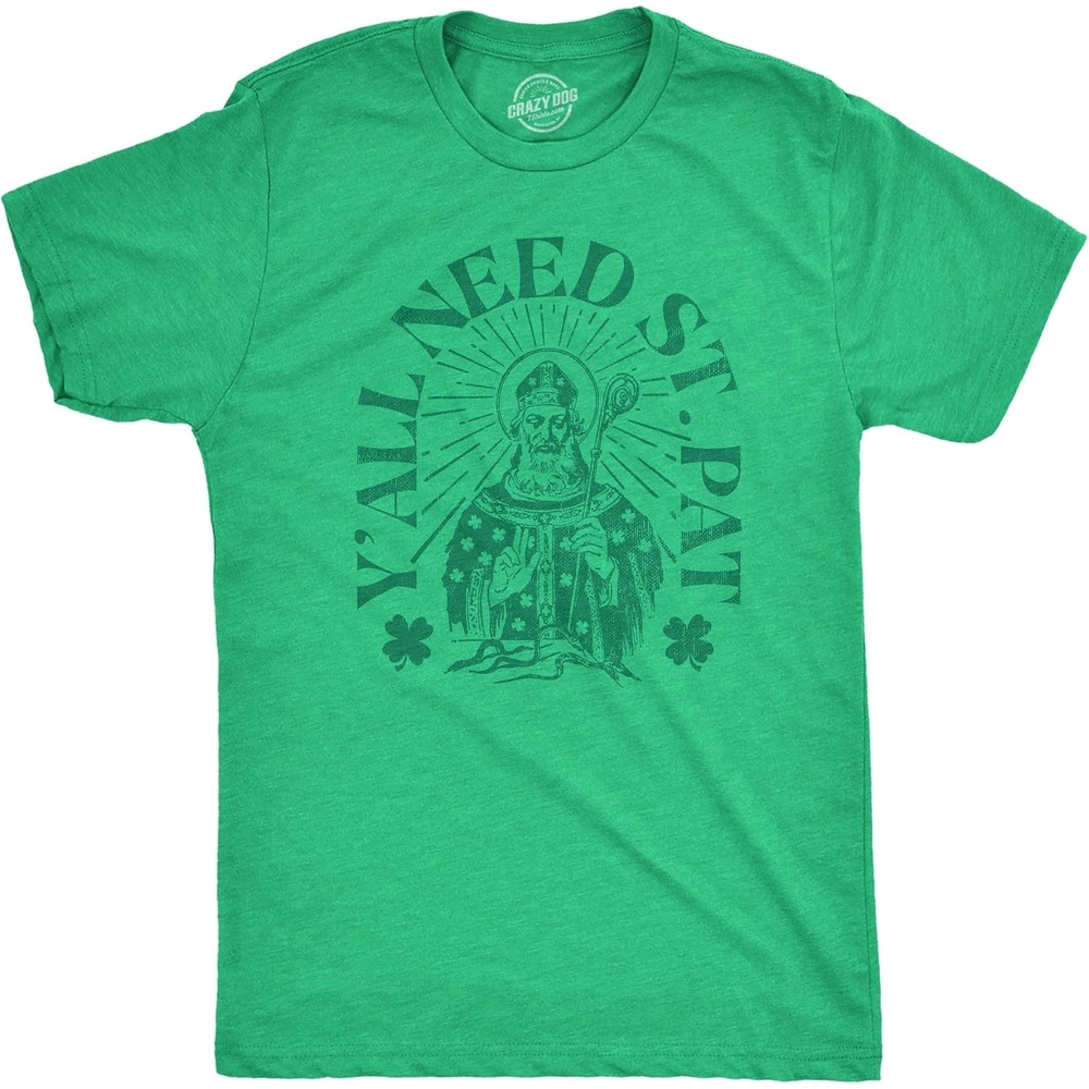 image:imageMens Saint Patricks Day T Shirts Funny St Pattys Tees for GuysHeather Green Yall Need Saint Pats