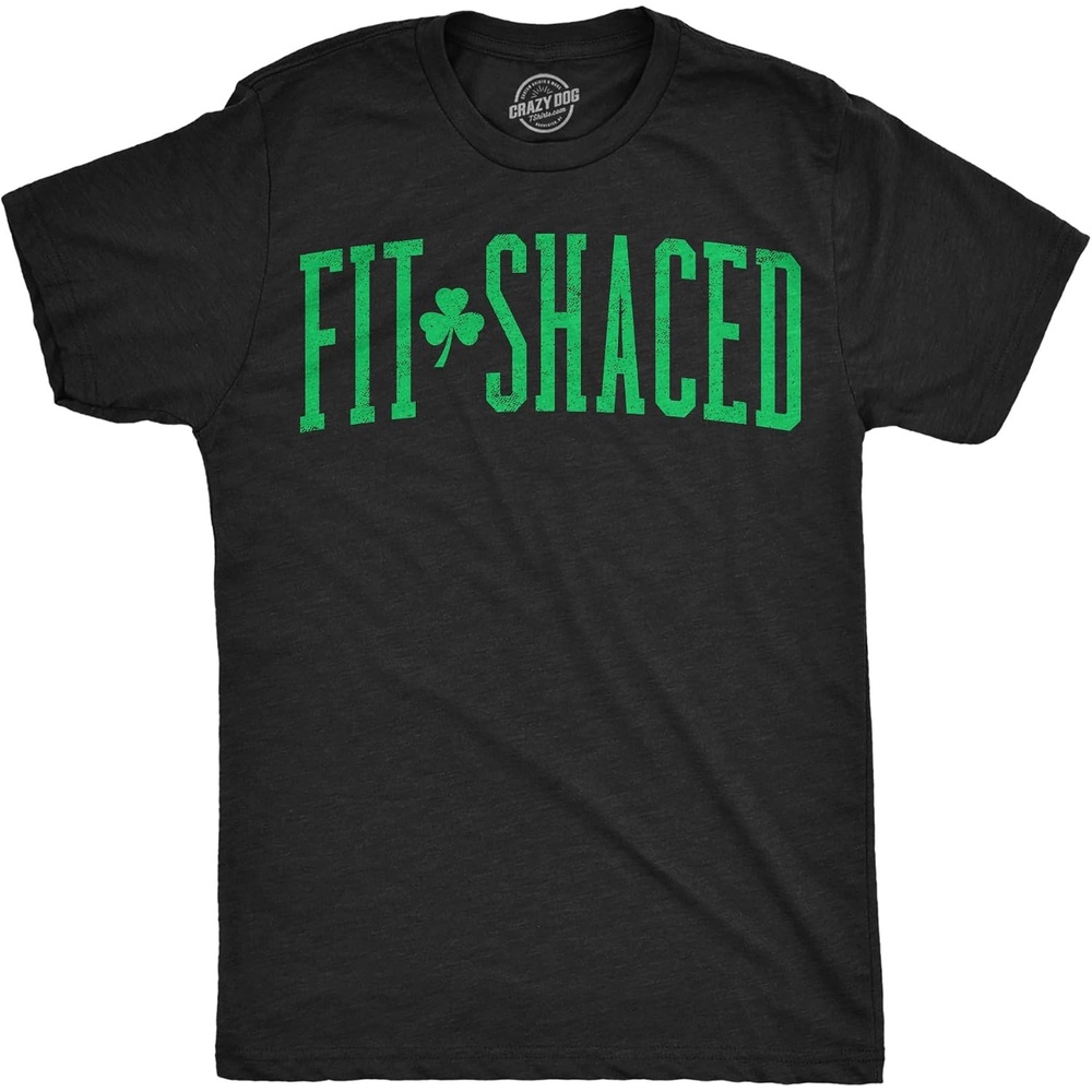 image:imageMens St Patricks Day Shirt Fit Shaced Funny Irish Drinking TeeHeather Black Fit Shaced Collegiate