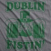 Cute Saint Patricks Day Funny Graphic Novelty T Shirts for Women(Dark Heather Grey – Dublin Fistin)