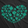 Cute Saint Patricks Day Funny Graphic Novelty T Shirts for Women(Heather Black – Glitter Clover Heart)