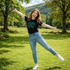 Cute Saint Patricks Day Funny Graphic Novelty T Shirts for Women(Heather Black – Glitter Clover Heart)