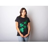 Cute Saint Patricks Day Funny Graphic Novelty T Shirts for Women(Heather Black – Glitter Shamrocks)