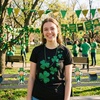 Cute Saint Patricks Day Funny Graphic Novelty T Shirts for Women(Heather Black – Glitter Shamrocks)