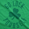 Cute Saint Patricks Day Funny Graphic Novelty T Shirts for Women(Heather Green – Go Luck Yourself)