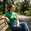 Cute Saint Patricks Day Funny Graphic Novelty T Shirts for Women(Heather Green – Go Luck Yourself)