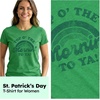 Cute Saint Patricks Day Funny Graphic Novelty T Shirts for Women(Heather Green – Top O Mornin)