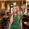 Drink Irish Kiss French Clever Saint Patricks Day Shirt for Women(Heather Green)