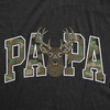 Mens Funny Papa Text Pattern Father’s Day for Men T Shirt(Heather Black – Papa Buck Camo)