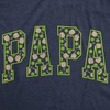 Mens Funny Papa Text Pattern Father’s Day for Men T Shirt(Heather Navy – Papa Pickleball)
