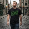 Mens Saint Patricks Day T Shirts Funny St Pattys Tees for Guys(Heather Black – Luck of the Irish)