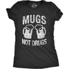 Cute Saint Patricks Day Funny Graphic Novelty T Shirts for Women(Heather Black – Mugs Not Drugs)