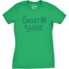 Womens Sassy Lassie T Shirt Funny St Pats Cute Outfit St Patty Tee(Green)