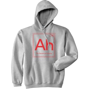 Crazy Dog T-Shirts Ah The Element Of Surprise Funny Periodic Table Hoodie(Light Heather Grey)
