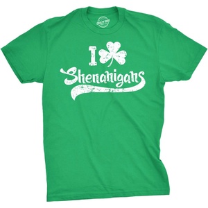 Irish Hooligan Funny Saint Patricks Day Lucky Mens T-Shirts(Green)
