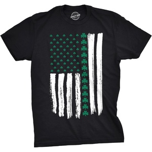 Mens Saint Patricks Day T Shirts Funny St Pattys Tees for Guys(Heather Black – Shamrock Flag)