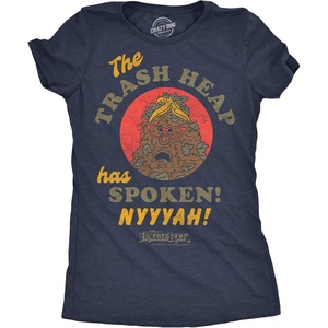Womens Fraggle Rock T-Shirt 80s Cute Licensed Vintage Funny Tees(Heather Navy – Trash Heap Spoken)