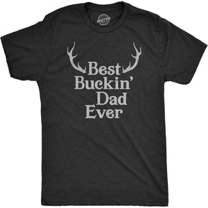 Mens Best Buckin Dad Ever T Shirt Funny Hunting Tee for Dads(Heather Black – Buckin Dad)