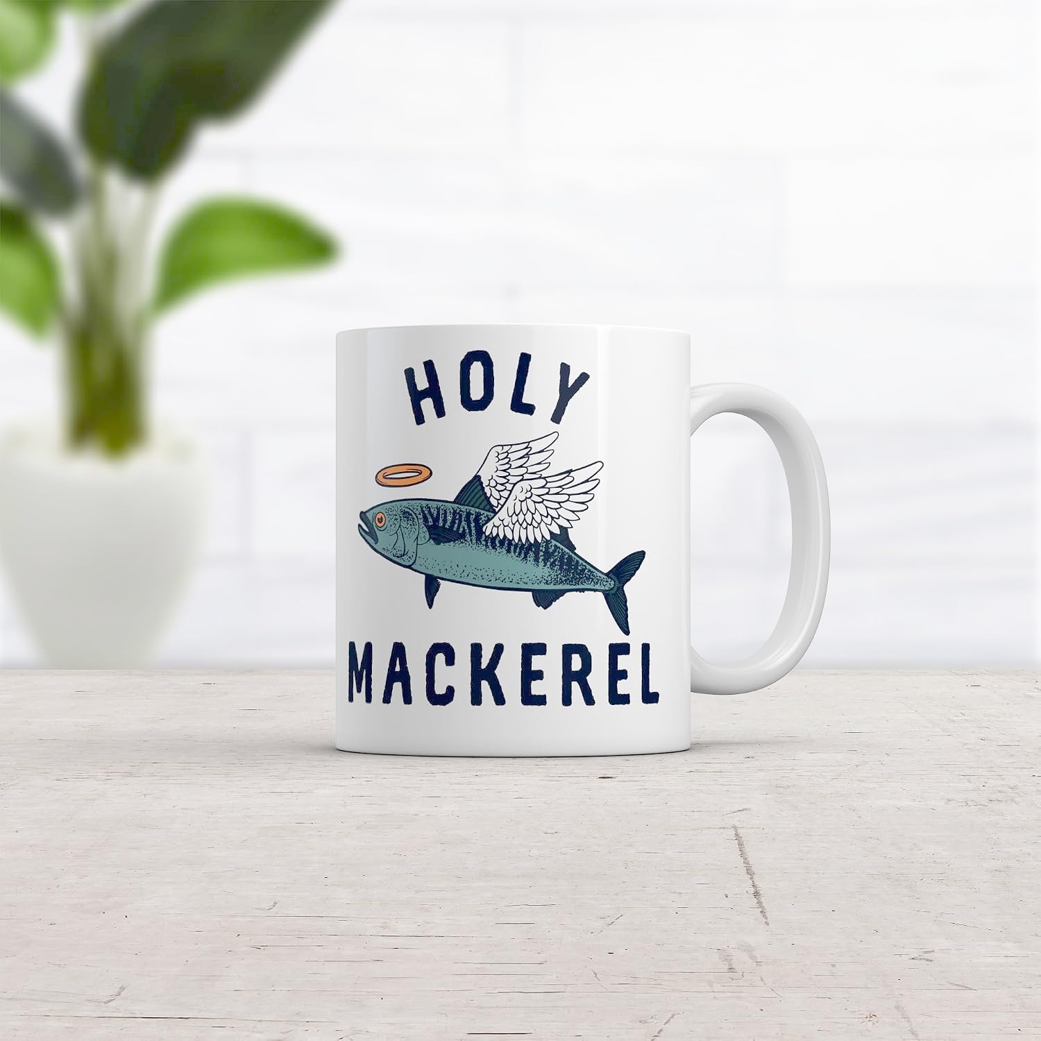 image:imageHoly Mackerel Mug Funny Angel Halo Blessed Fish Saying Joke Cup 11oz