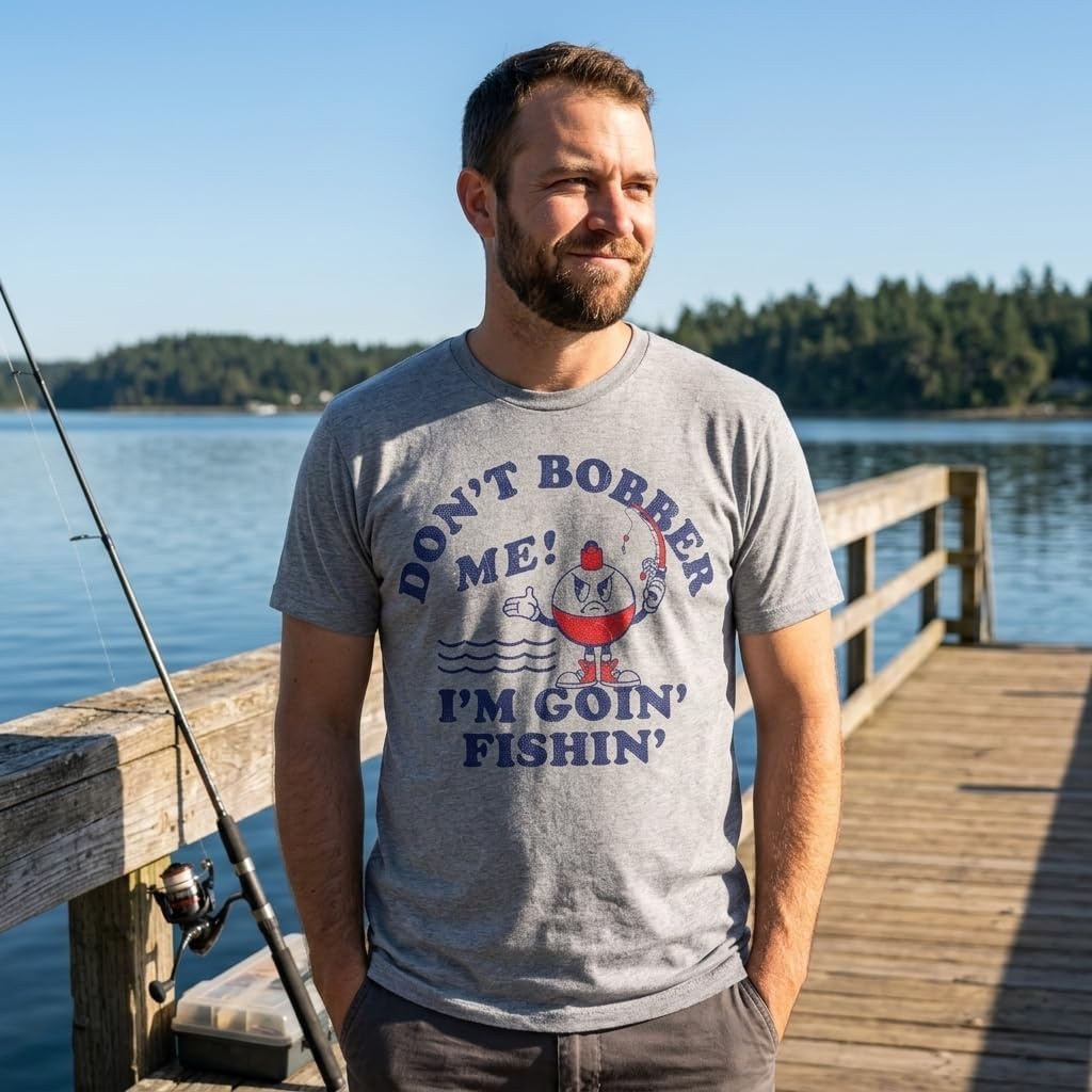 image:imageMens Funny T Shirts Dont Bother Me Im Goin Fishin Fish Tee for Men