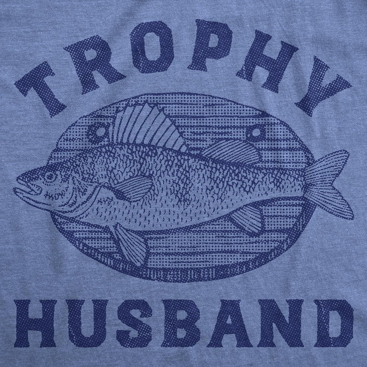 image:imageMens Funny T Shirts Trophy Husband Mounted Fish Tee for MenLight Heather Blue Trophy Husband