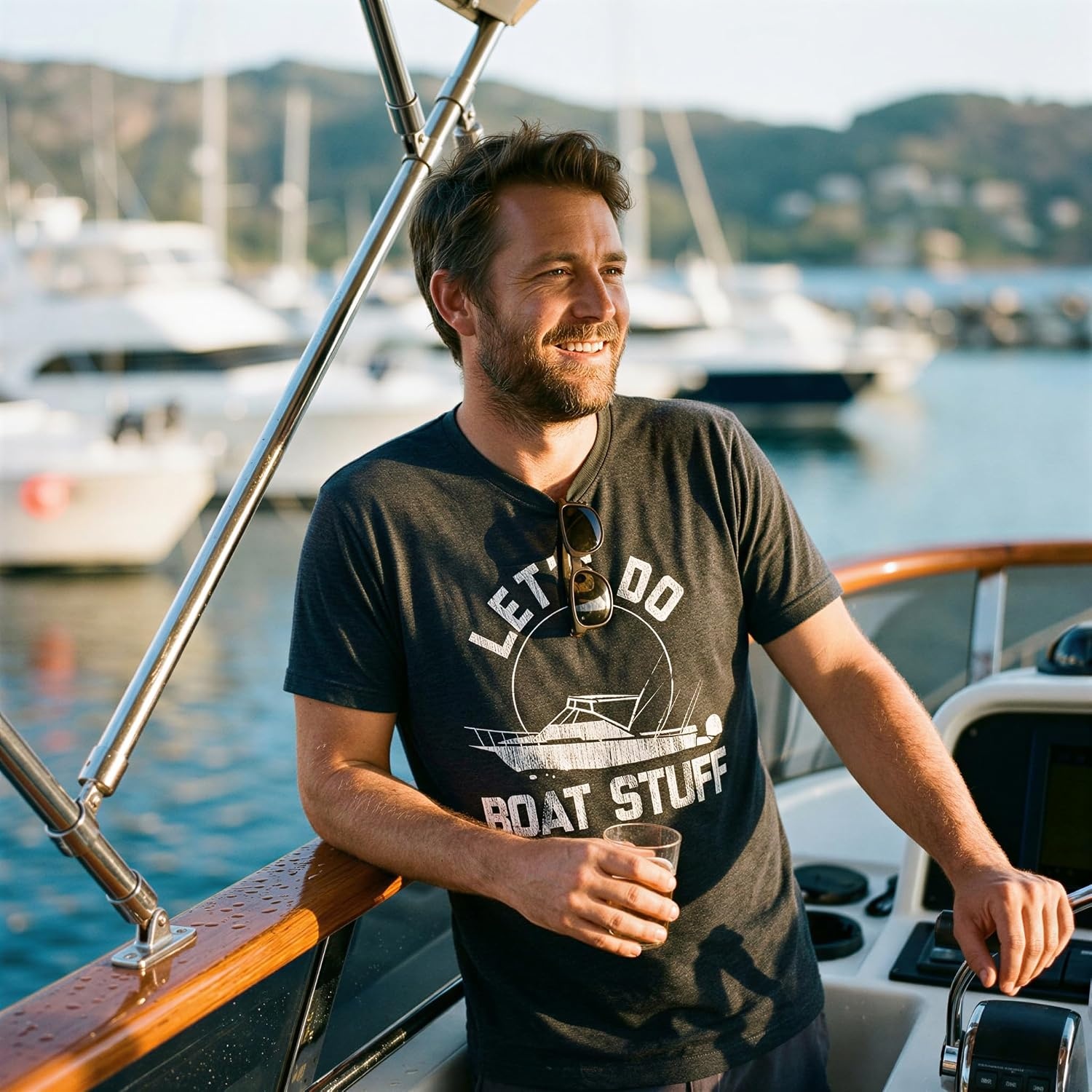 image:imageMens Lets Do Boat Stuff T Shirt Funny Summer Vacation TeeHeather Navy