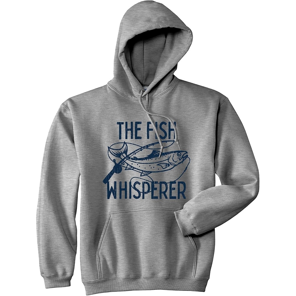 image:imageFishing Hoodies Funny and Sarcastic Unisex Hooded Sweatshirts for FishermenHeather Grey Fish Whisperer