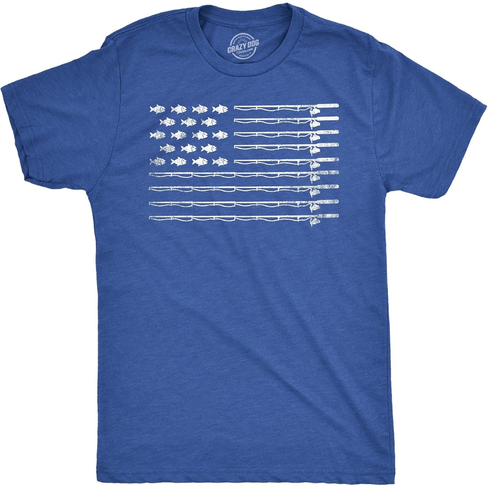 image:imageMens Funny T Shirts Fishing American Flag Fish Novelty Tee for Men