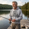 Fishing Hoodies Funny and Sarcastic Unisex Hooded Sweatshirts for Fishermen(Heather Grey – Reel Cool Grandpa)