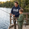 Fishing Hoodies Funny and Sarcastic Unisex Hooded Sweatshirts for Fishermen(Navy – Dad Fishing)