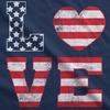 Love American Flag Cute Patriotic Red White Funny Tank for Women(Navy)
