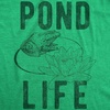 Pond Life Graphic Summer Toad Frog Lilypad Funny T Shirts for Men(Heather Green)