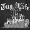 Tug Life Thug Life Tug Boat Saying Funny Novelty Shirt for Men(Heather Black)