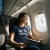 We Be Trippin Travel Vacation Adventure Airplane Shirt for Women(Heather Navy)