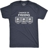100% Chance of Fishing Outdoor Camp Humor Funny T Shirts for Men(Heather Navy)