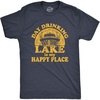 Funny Lake Drinking Shirt for Men, Day Drinking Graphic Tee(Heather Navy)