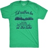 Id Rather Be At The Lake Nature Lover Funny T Shirts for Men(Heather Green – Lake)