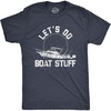 Mens Let’s Do Boat Stuff T Shirt Funny Summer Vacation Tee(Heather Navy)