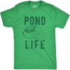 Pond Life Graphic Summer Toad Frog Lilypad Funny T Shirts for Men(Heather Green)
