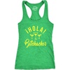 Womens Hola Bitchachos Funny Workout Shirts Cool Vintage Fitness Tank Top(Heather Green)