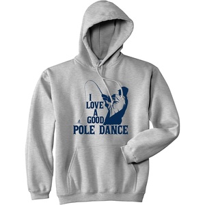 Fishing Hoodies Funny and Sarcastic Unisex Hooded Sweatshirts for Fishermen(Heather Grey – Pole Dance)