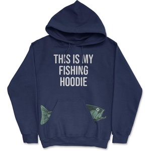 Fishing Hoodies Funny and Sarcastic Unisex Hooded Sweatshirts for Fishermen(Navy – Fish Pocket)