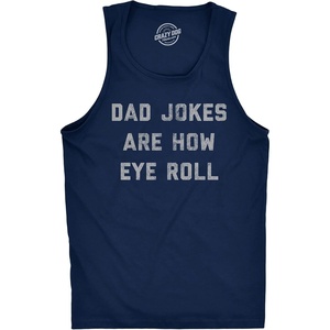 Fitness Dad Jokes are How Eye Roll Funny Mens Sarcastic Tank Tops(Navy)