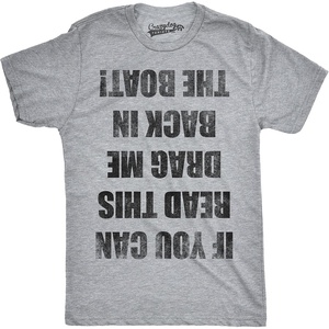 Funny Boating Shirt for Men, Drag Me Back in the Boat Graphic Tee(Light Heather Grey)