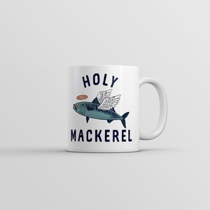 Holy Mackerel Mug Funny Angel Halo Blessed Fish Saying Joke Cup 11oz