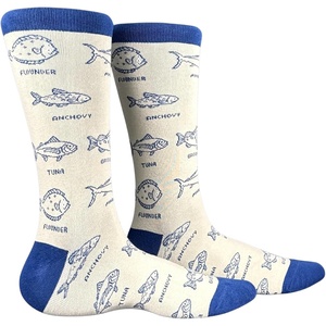 Men’s Vintage Fish With Names Socks Funny Fishing Footwear For Men